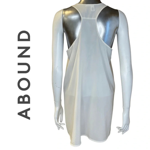 🛍️3/$40 Abound Cream Sleeveless Racerback Long Tunic Top Size Medium - Picture 4 of 7
